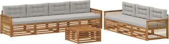 vidaXL Conjunto De Sof&aacute;s De Exterior 8 Uds. Natural Y Gris Claro Vidaxl