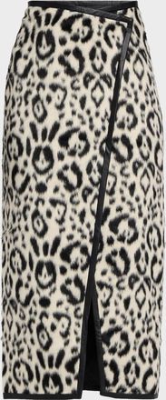 Toccin Leia Leopard Faux Fur Wrap Skirt