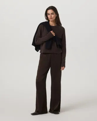 Vuori Clothing Nova Satin Wideleg Pants | Dark Java | XS, Size Extra Small
