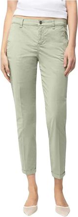 M.A.C Cropped Broeken - Dames - Vrijetijds broeken - Groen - S - Katoen - Broeken