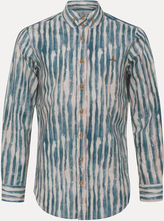 Vivienne Westwood Two Button Krall Shirt Printed Oxford Shirt Painted-stripes 46 Men