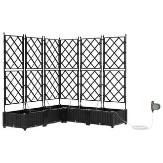 Berkfield Home Garden Planters with Water Irrigation System 5 pcs Black