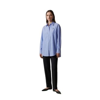 Conte Of Florence Overhemden, Dames, Blauw, L, Katoen, Long Sleeve Shirt Brandon