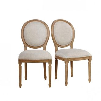 Robin des Bois Juego de 2 sillas de madera y lino premium lino