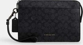 Coach Mens Zip Pouch in Signature Canvas | PVC