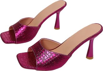 Generic Elegant Womens Open Toe High Heel Sandals Slip On Mules for Summer Fashion Dressy Casual Outings and Beach Dates Size 13 Womens Heels Nude Herls Dress