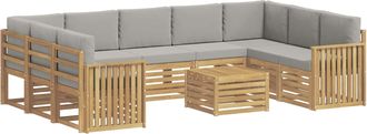 vidaXL Conjunto De Sof&aacute;s De Exterior 10 Uds. Blanco Y Gris Claro Vidaxl