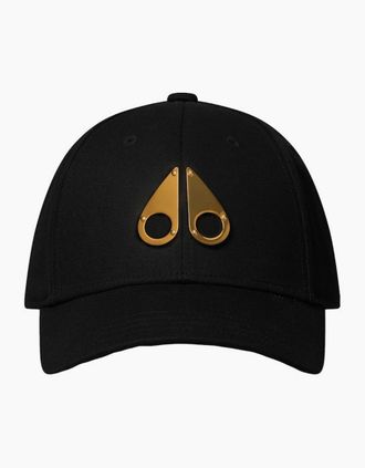 Moose Knuckles Mens Moose Knuckles Logo Icon Cap - Gold S1-26 285 Black/Gold - Size: ONE size