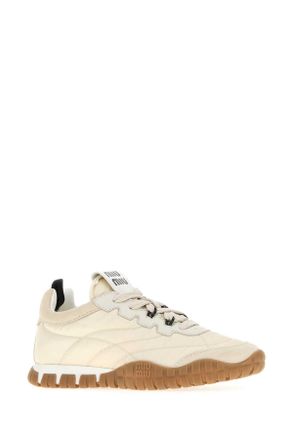 Miu Miu Recycled Nylon and Calf Leather Sneaker - Beige
