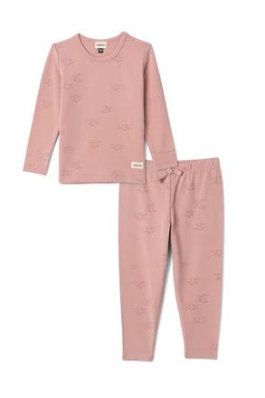 Mocha Girl Stars Print Cotton Round Neck Top and Pants Set in Blossom at Nordstrom, Size 18M