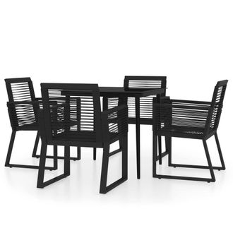 Berkfield Home 5 Piece Garden Dining Set Black