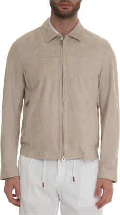 Kired Slim Fit Leren Bikerjack - Heren - Zomerjassen - Grijs - L - Jassen