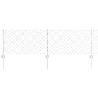 Berkfield Home Chain Link Fence with 10 U Posts Silver 0.6x10 m Steel