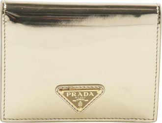 Prada Metallic Calfskin Wallet - female - Prada - Wallets & Cardholders - Yellow - ONE SIZE - Accessories