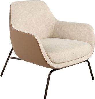Angel Cerd&aacute; Sill&oacute;n tela crema y polipiel marr&oacute;n