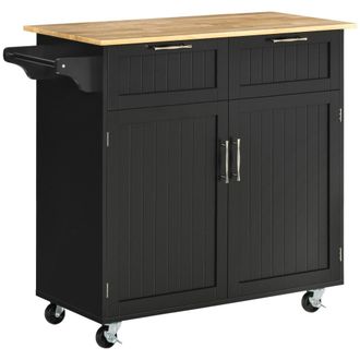 HOMCOM Carro de cocina 104x46x91 cm negro