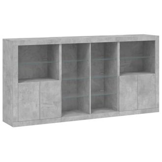 Berkfield Home Sideboard with LED Lights Concrete Grey 202x37x100 cm | Size: 202 x 37 x 100 cm