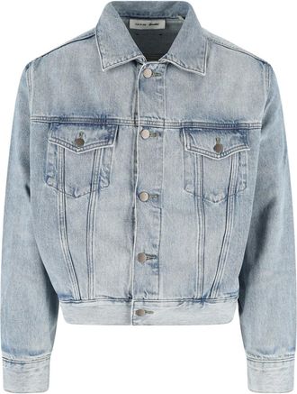 Fear of God Light Washed Cropped Denim Jacket With Classic Collar