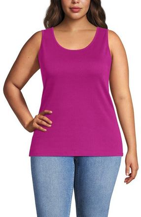 Lands End Cotton Tank Top in Raspberry Sorbet at Nordstrom, Size 3X