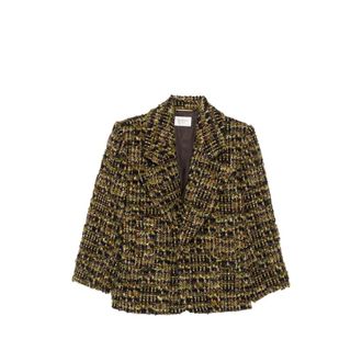 Saint Laurent Single-breasted Jacket In Tweed