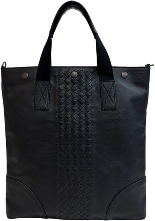 Bottega Veneta Intrecciato Black Leather Tote Bag (Pre-Owned)