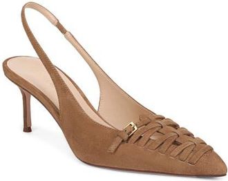 Veronica Beard Rashida Slingback Pointed Toe Pump in Chestnut at Nordstrom, Size 8.5