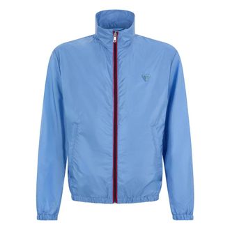 Prada Light Jackets, male, Blue, Size: M Re-Nylon Jacket