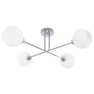 OEM L&aacute;mpara De Techo Asturia Cromada 4 Placas Pantalla Blanca E27