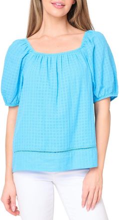 Gibsonlook Convertible Neck Gauze Top in Cornflower Blue at Nordstrom, Size X-Small