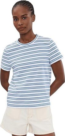 Madewell Stripe Perfect Crew Neck T-Shirts Womens Clothing White : XL (Womens 14-16), Cotton