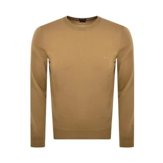 HUGO BOSS Pullover met ronde hals - Heren - Truien - Beige - Maat: 2XL