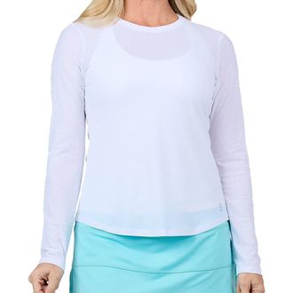 Sofibella Staples Womens Long Sleeve Tennis Shirt in White at Nordstrom, Size X-Small