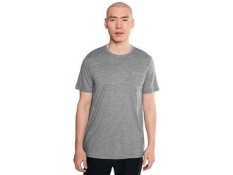 Smartwool Merino Hemp Blend Pocket T-Shirts Mens Clothing Dusty Teal Heather : MD, Hemp/Polyester/Wool
