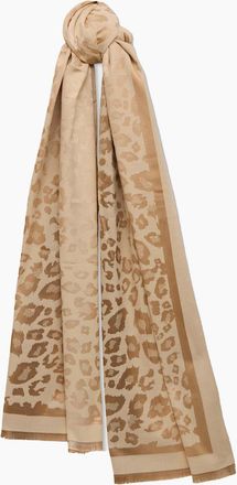 James Lakeland Womens Leopard Beige Scarf - Brown