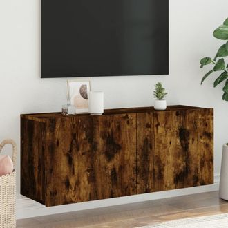 vidaXL Mueble Para Tv De Pared Roble Ahumado 100x30x41 Cm Vidaxl