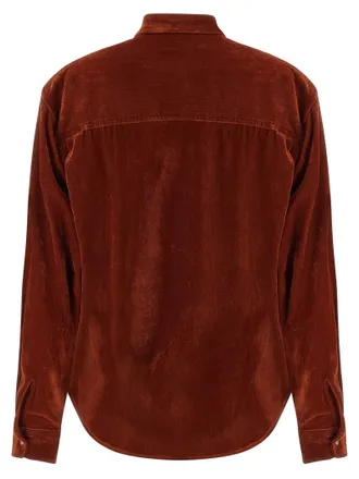 Nude Velvet Shirt - rust