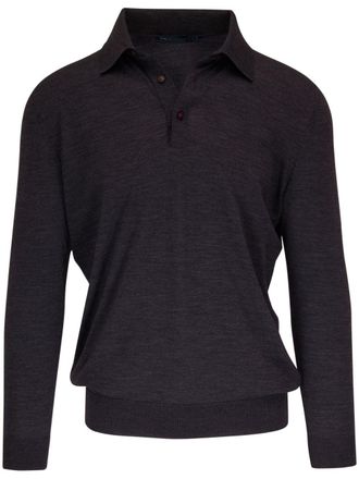 Kiton long-sleeve wool polo jumper - men - Wool - M - Grey