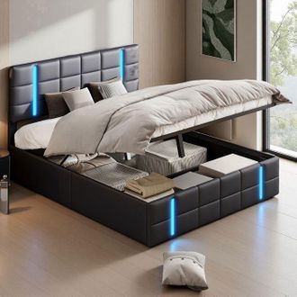 OEM Cama Lit 140x190 - 23yz04 - Doble Usb - Led Rgb - Almacenamiento Hidr&aacute;ulico