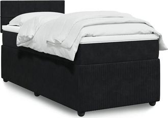 vidaXL Cama Box Spring Con Colch&oacute;n Terciopelo Negro 80x200 Cm Vidaxl