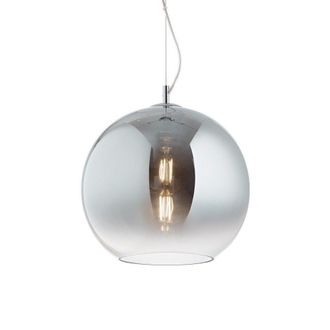 Netlighting Nemo Indoor Dome Ceiling Pendant Lamp 1 Light Chrome Shades E27 in Grey
