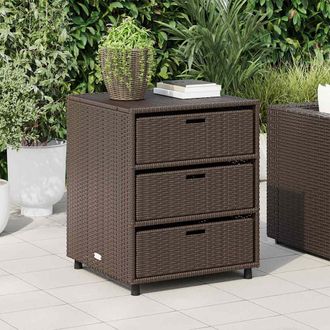 vidaXL Armario De Almacenaje De Jard&iacute;n Rat&aacute;n Pe Marr&oacute;n 55x59x69 Cm Vidaxl