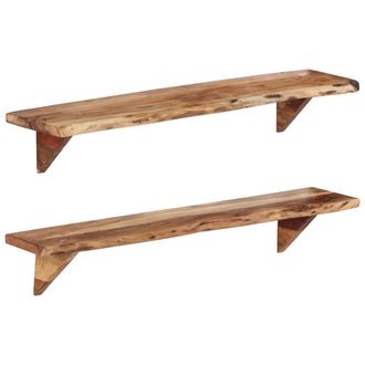 vidaXL Vidaxl - Estantes De Pared 2 Unidades Madera Maciza Acacia 110x20x18 Cm