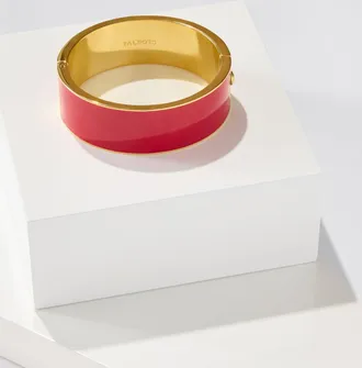 Talbots Wide Enamel Hinge Bangle - Red/Gold - 001 Talbots