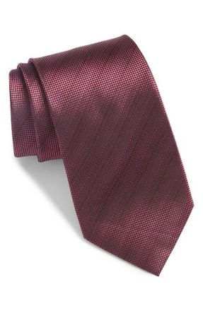 Nordstrom Tonal Stripe Silk Tie in Wine at Nordstrom