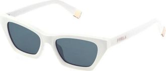 Furla White Snow Smoke Zonnebril - Dames - Zonnebrillen - Wit - 53 MM - Accessoires