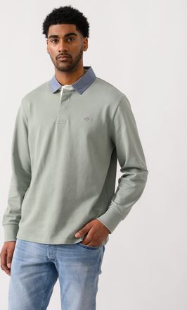 GANT Mens Regular Chambray Heavy Rugger in Sage Green Cotton - Size X-Large