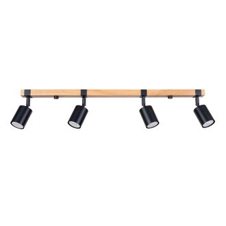 Sollux Lighting L&aacute;mpara de techo negro/madera natural acero/madera natural alt.17