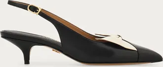 Ferragamo Women Soft bow slingback Black Size 10.5