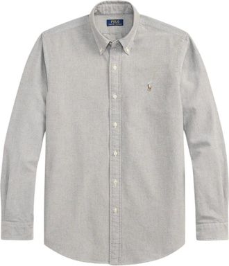 Ralph Lauren Overhemden, Heren, Bruin, XL, Katoen, Het Iconische Oxford Shirt Custom Fit