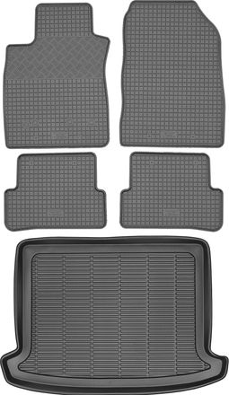 OEM Juego De Alfombrillas De Goma Para Coche Y Maletero Para Renault Clio Iv Estate (2012-2019)